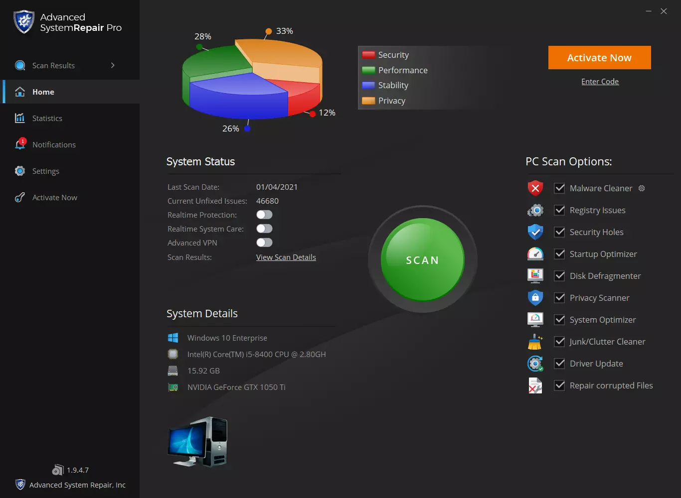 advanced system repair pro
